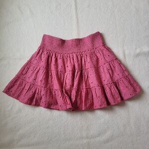 NWT American Eagle Cotton Ruffle Skirt Women's Size Large Pink